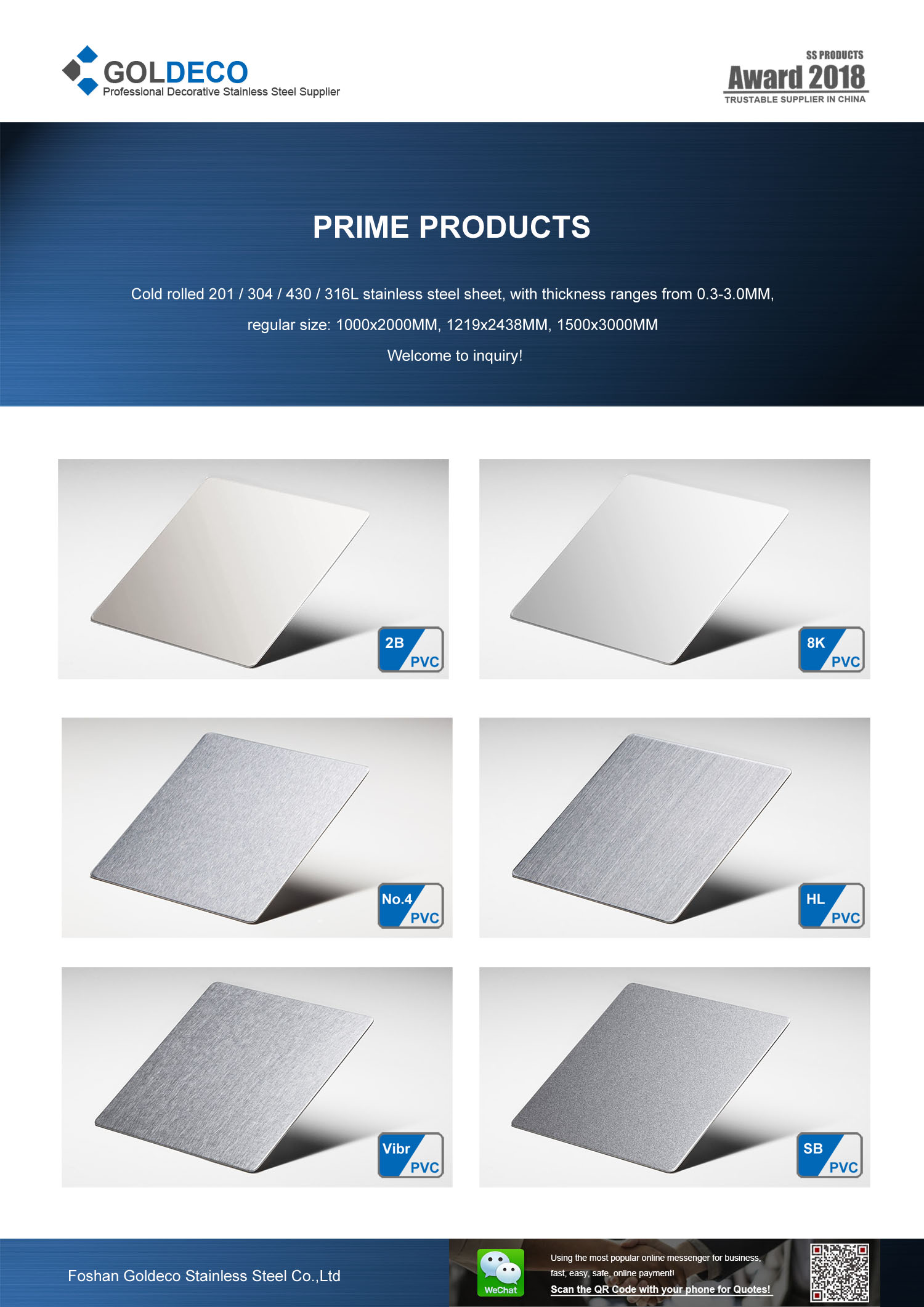 Steel Finish Chart