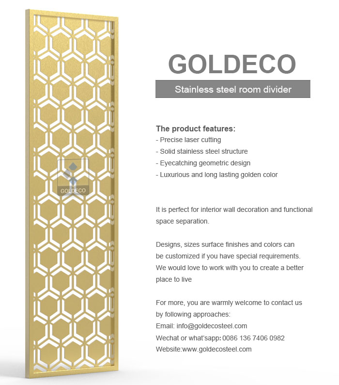 Metal Room Dividers - Gold Color