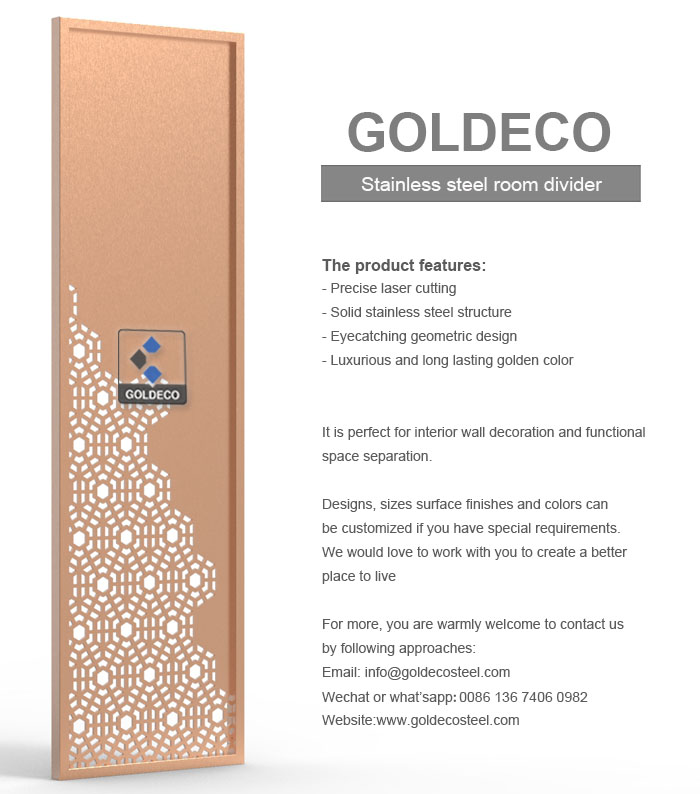 Copper 304 Stainless Steel Room Dividers