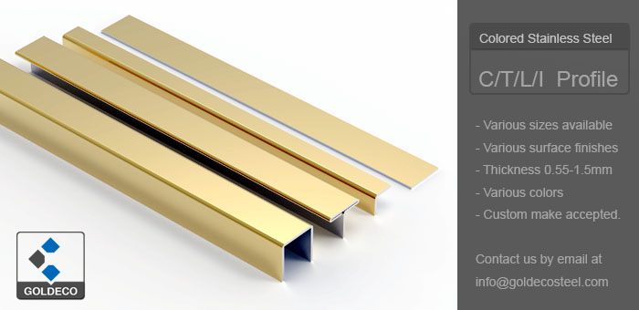 Colored stainless steel profiles