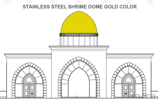 Muslim Shirine stainless steel gold dome - China manufacturer