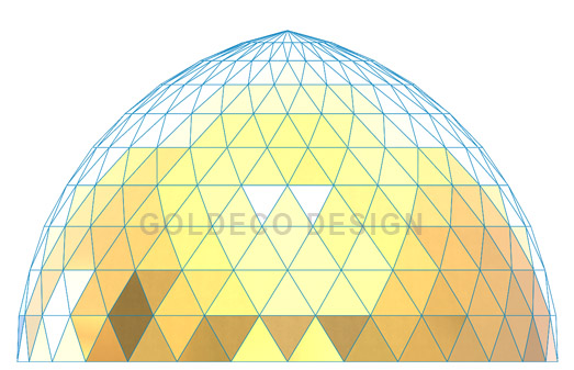 Diamond shape - Stainless Steel Gold Dome - Goldecosteel