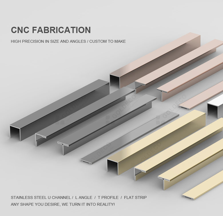 Stainless steel t profile grooved