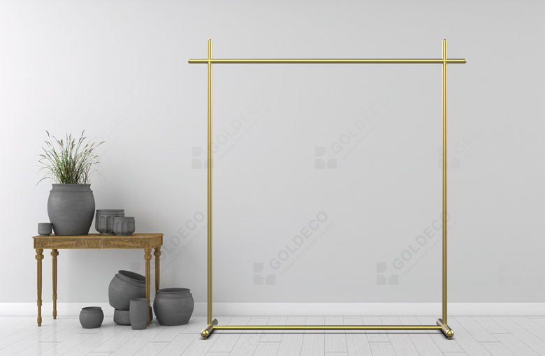 gold finished stainless steel clothing display rack gold finished stainless steel clothing display rack