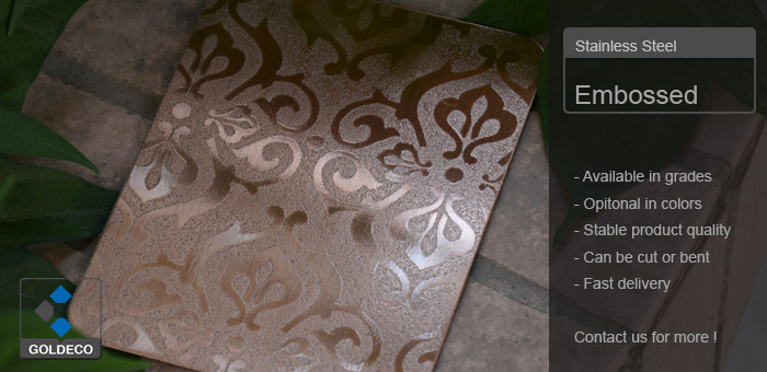 Embossed Copper Stainless Steel Sheet -