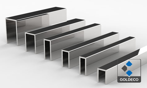 Stainless Steel Mirror U-Profile 2000 MM Long U Angled U-plate profile cover section 2m 
