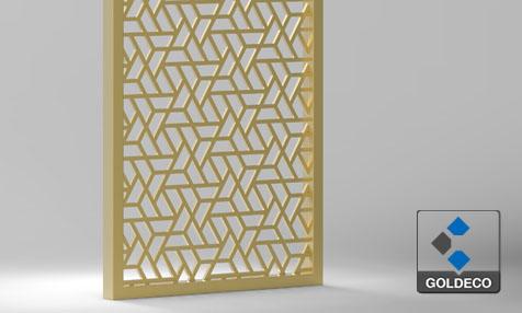 Gold Color Laser Cut Stainless Steel Room Dividers