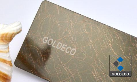 Antique Copper Stainless Steel Sheet with Radom lines