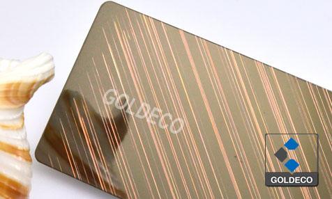 Antique Copper Stainless Steel Sheet with Tilt lines