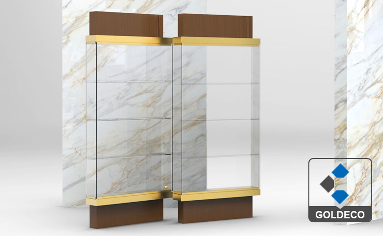 Wall Mounted Stainless Steel Glass Display Cabinet